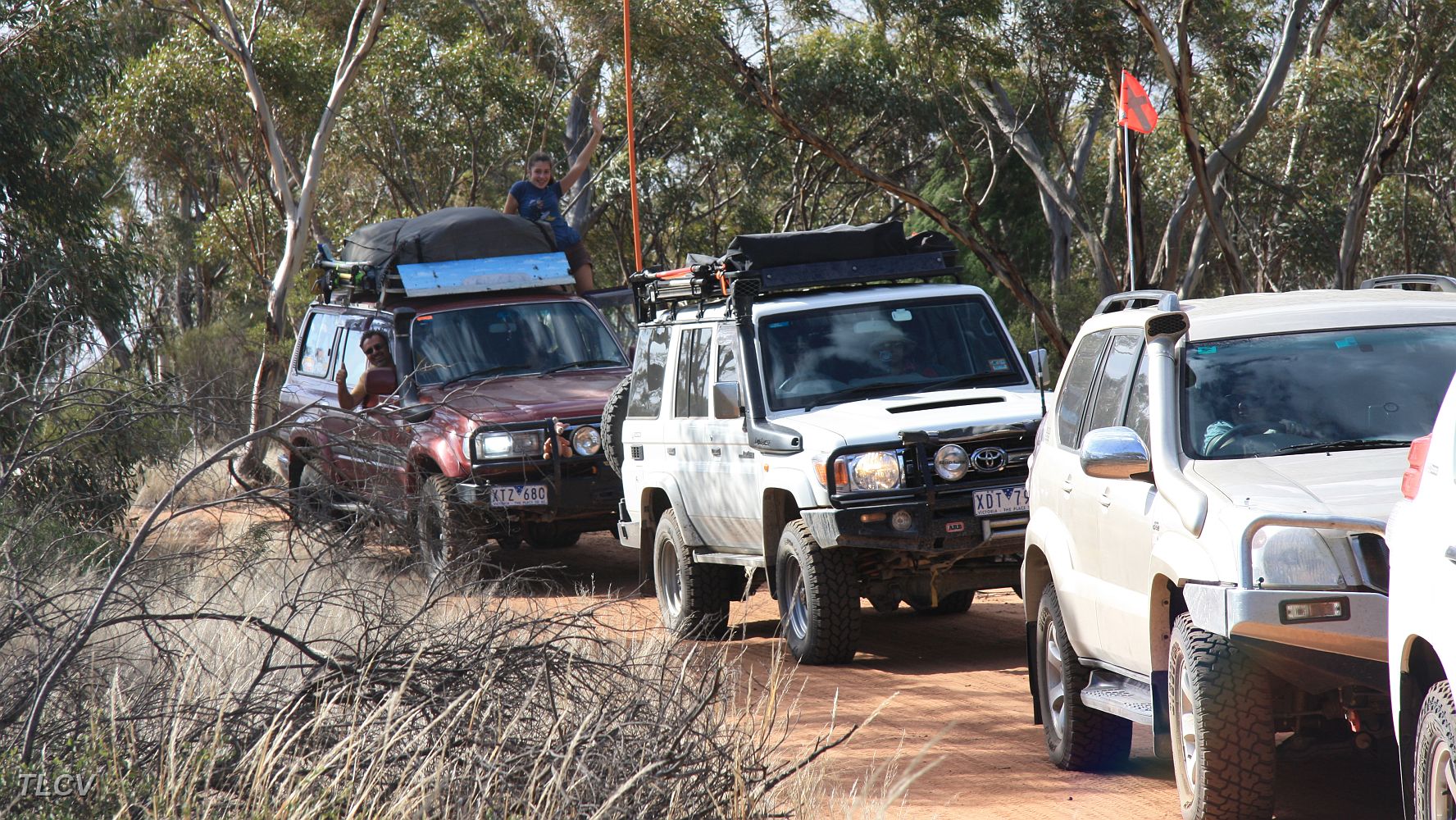 03-Convoy heads along Milmed rock Track.JPG